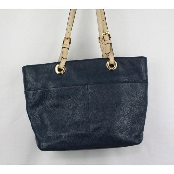 Michael Kors Purse Double Strap Handles with Matching Wallet Color Navy Blue - Picture 7 of 10